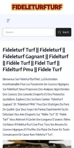 Forhåndsvisning av nettstedet Fidele Turf, oppført for publisering av sponsede artikler
