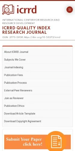 Preview of the ICRRD Journal website, listed for sponsored article publication
