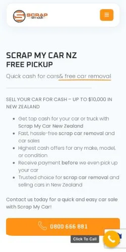 Forhåndsvisning af Scrap My Car NZ, opført til udgivelse af sponsorerede artikler