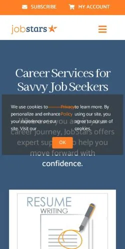 Vista previa del sitio JobStars USA, referenciado para publicar artículos patrocinados