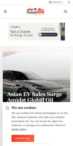 Vorschau der Website Asia Retail News, gelistet für die Veröffentlichung gesponserter Artikel