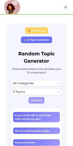 Forhåndsvisning af Topic Generator, opført til udgivelse af sponsorerede artikler
