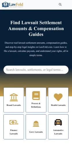 Preview of the LawFold website, listed for sponsored article publication