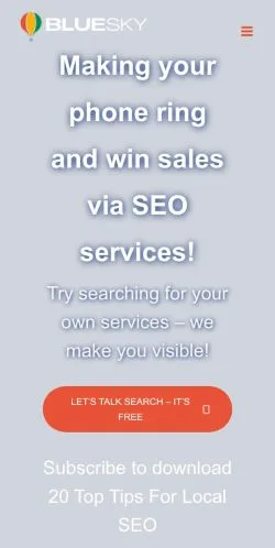 Anteprima del sito blueskyseo.co.uk, referenziato per la pubblicazione di articoli sponsorizzati
