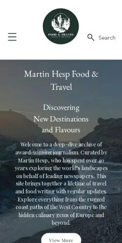 Forhåndsvisning af Martin Hesp Food & Travel, opført til udgivelse af sponsorerede artikler