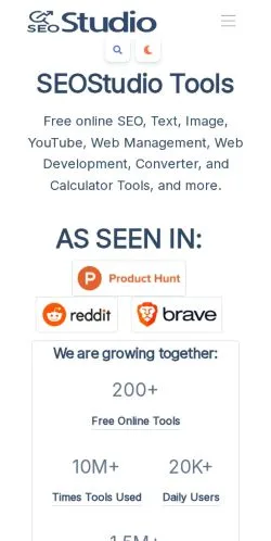 Anteprima del sito SEOStudio Tools, referenziato per la pubblicazione di articoli sponsorizzati
