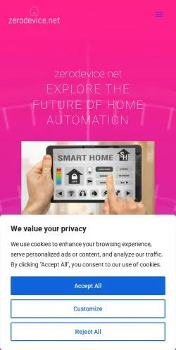 Vista previa del sitio Zerodevice, referenciado para publicar artículos patrocinados