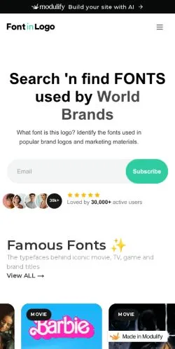 Podgląd witryny Font In Logo, ujętej jako miejsce publikacji artykułów sponsorowanych