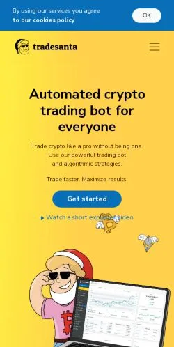 스폰서 기사 게재 매체로 등록된 tradesanta.com 사이트 미리보기