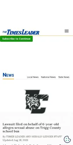 스폰서 기사 게재 매체로 등록된 timesleader.net 사이트 미리보기