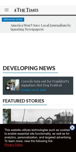 Forhåndsvisning av nettstedet ftimes.com, oppført for publisering av sponsede artikler