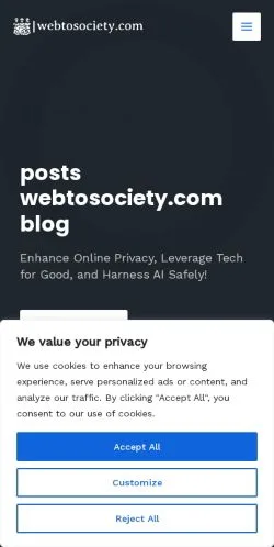 Forhåndsvisning av nettstedet Webtosociety, oppført for publisering av sponsede artikler