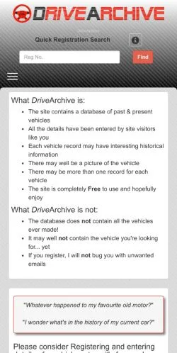 Aperçu du site drivearchive.co.uk, référencé pour publier un article sponsorisé