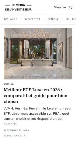 Forhåndsvisning af Le Média de l'Investisseur, opført til udgivelse af sponsorerede artikler