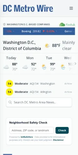 スポンサード記事の掲載先として登録されたDC Metrowireのサイトプレビュー