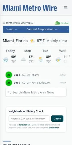 Aperçu du site Miami Metrowire, référencé pour publier un article sponsorisé