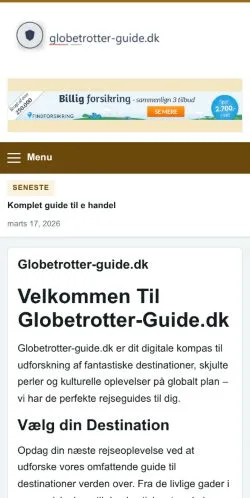 스폰서 기사 게재 매체로 등록된 Globetrotter Guide 사이트 미리보기