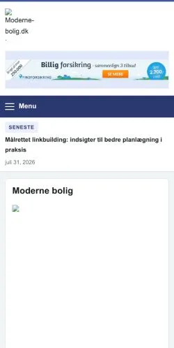 Vista previa del sitio Moderne Bolig, referenciado para publicar artículos patrocinados