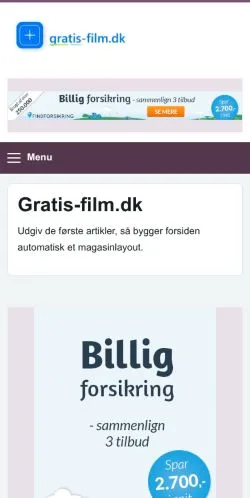 Anteprima del sito Gratis Film, referenziato per la pubblicazione di articoli sponsorizzati
