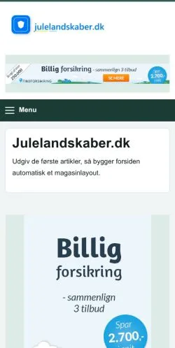 Vista previa del sitio Julelandskaber, referenciado para publicar artículos patrocinados