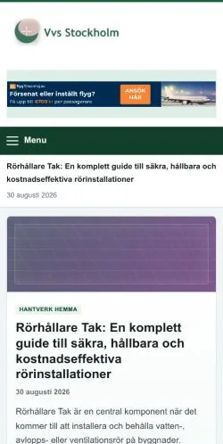 Anteprima del sito VVS Stockholm, referenziato per la pubblicazione di articoli sponsorizzati