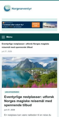 스폰서 기사 게재 매체로 등록된 norgeseventyr.top 사이트 미리보기