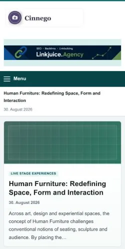 Anteprima del sito Cinnego, referenziato per la pubblicazione di articoli sponsorizzati