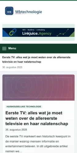 Anteprima del sito WB Technologie, referenziato per la pubblicazione di articoli sponsorizzati