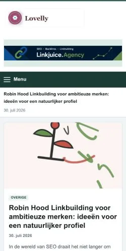 Anteprima del sito Lovelly, referenziato per la pubblicazione di articoli sponsorizzati