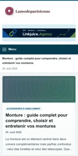 Anteprima del sito La Mode Parisienne, referenziato per la pubblicazione di articoli sponsorizzati