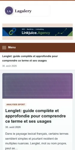 스폰서 기사 게재 매체로 등록된 Lagalery 사이트 미리보기