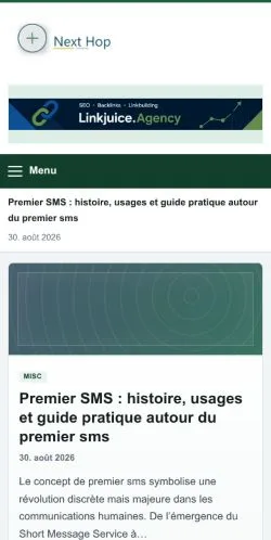 Anteprima del sito Next-Hop, referenziato per la pubblicazione di articoli sponsorizzati