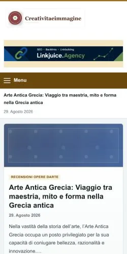 Anteprima del sito Creativitae Immagine, referenziato per la pubblicazione di articoli sponsorizzati