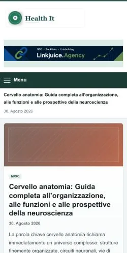 Anteprima del sito Health IT, referenziato per la pubblicazione di articoli sponsorizzati