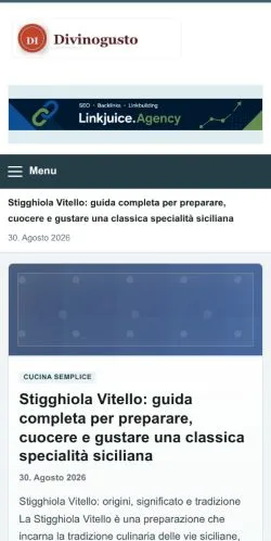 Pré-visualização do site Divino Gusto, referenciado para publicar artigos patrocinados