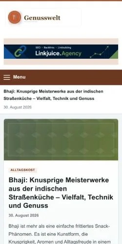 Podgląd witryny Genusswelt, ujętej jako miejsce publikacji artykułów sponsorowanych