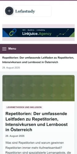 Vista previa del sitio Lofastudy, referenciado para publicar artículos patrocinados
