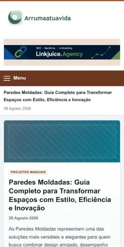 Anteprima del sito Arruma A Tua Vida, referenziato per la pubblicazione di articoli sponsorizzati