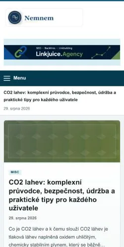 Vista previa del sitio Nemnem, referenciado para publicar artículos patrocinados