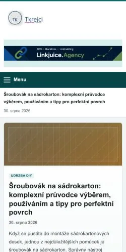 Podgląd witryny Tkrejci, ujętej jako miejsce publikacji artykułów sponsorowanych