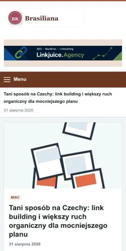Podgląd witryny Brasiliana, ujętej jako miejsce publikacji artykułów sponsorowanych