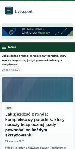 Anteprima del sito Livesuport, referenziato per la pubblicazione di articoli sponsorizzati