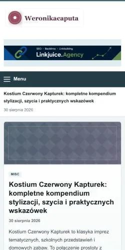 スポンサード記事の掲載先として登録されたWeronika Caputaのサイトプレビュー