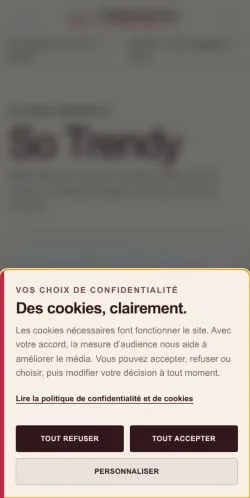 Aperçu du site So Trendy, référencé pour publier un article sponsorisé