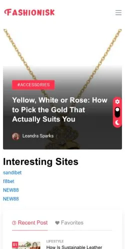 Anteprima del sito Fashionisk Trends, referenziato per la pubblicazione di articoli sponsorizzati