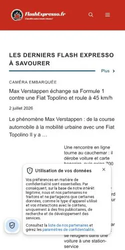 Anteprima del sito Flash Expresso, referenziato per la pubblicazione di articoli sponsorizzati