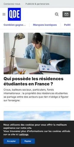 Anteprima del sito QDE Le Média, referenziato per la pubblicazione di articoli sponsorizzati