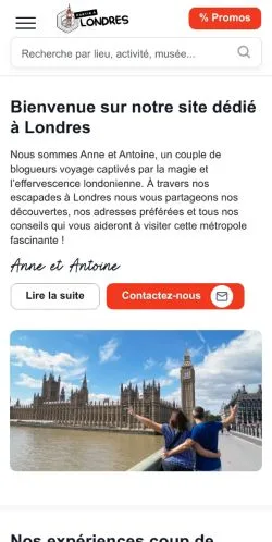 Anteprima del sito Partir a Londres, referenziato per la pubblicazione di articoli sponsorizzati