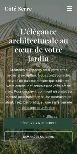 Vorschau der Website Côté Serre, gelistet für die Veröffentlichung gesponserter Artikel