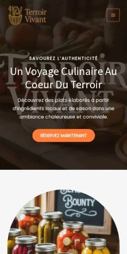 Preview of the Terroir Vivant website, listed for sponsored article publication